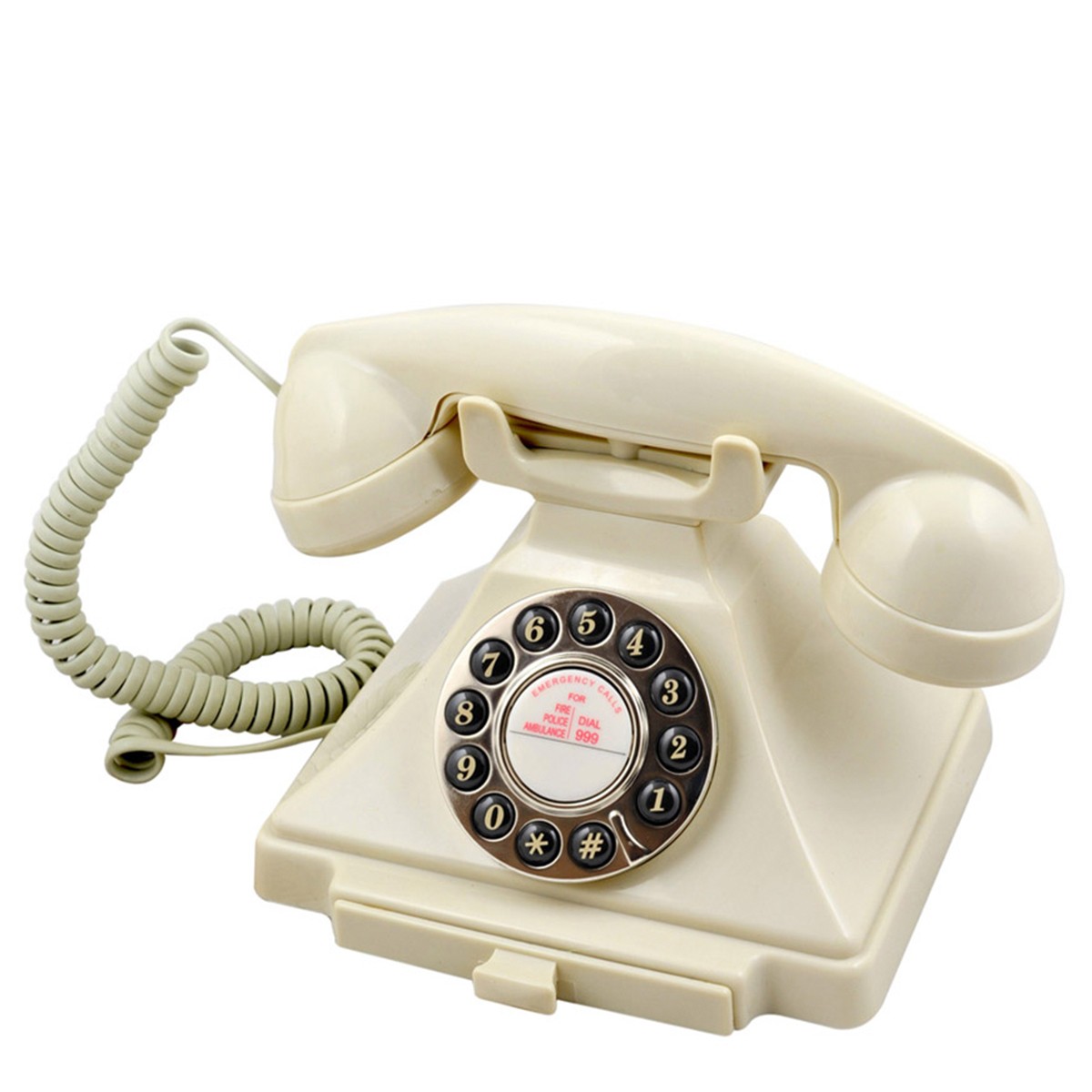 RETRO SLATE GRAY/GREY PUSH BUTTON CORDED DESK PHONE TELEPHONE